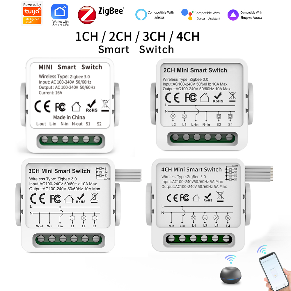 Smart Home Alexa - Tuya Zigbee 3.0 Smart Switch 1/2/3/