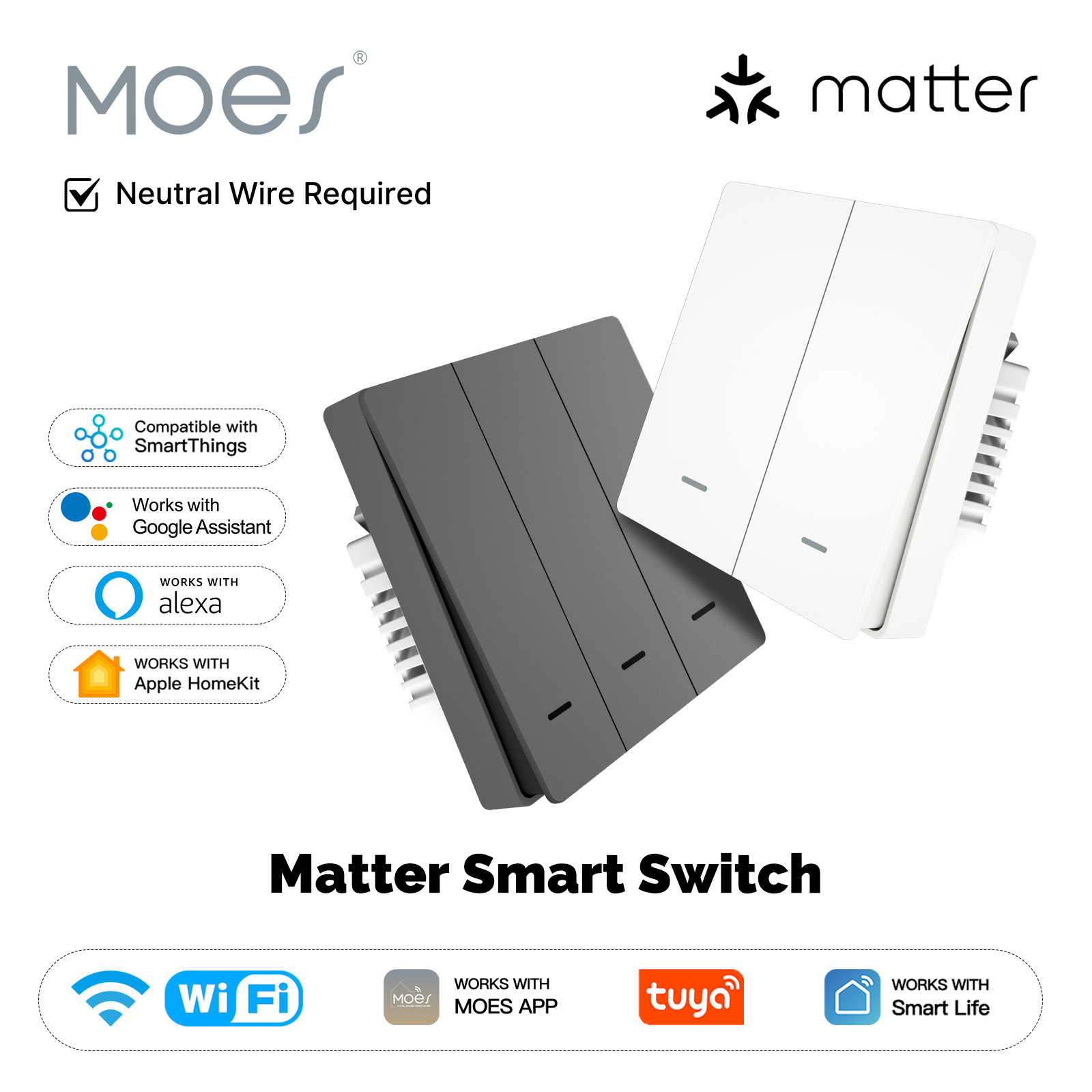 Smart Home Alexa - MOES Matter Tuya WiFi Smart Light
