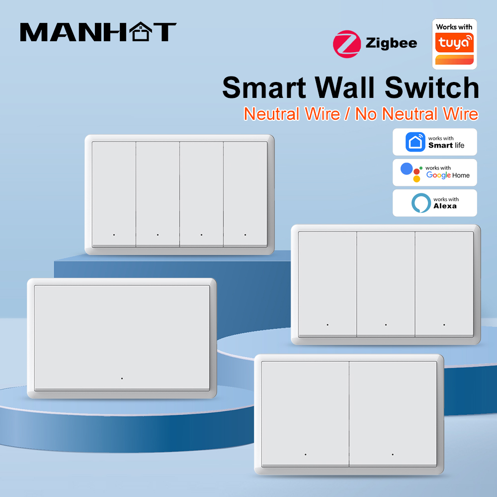 Smart Home Alexa - MANHOT ZigBee3.0 Smart Switch No Neutral