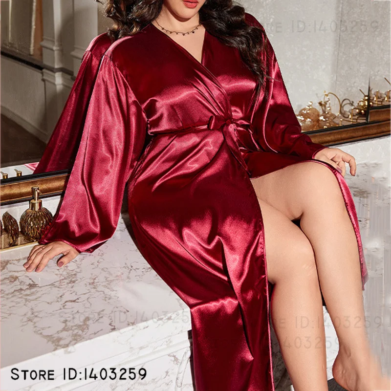 New Plus Size 5XL Satin Long R - Smart Home Plus recension och pris