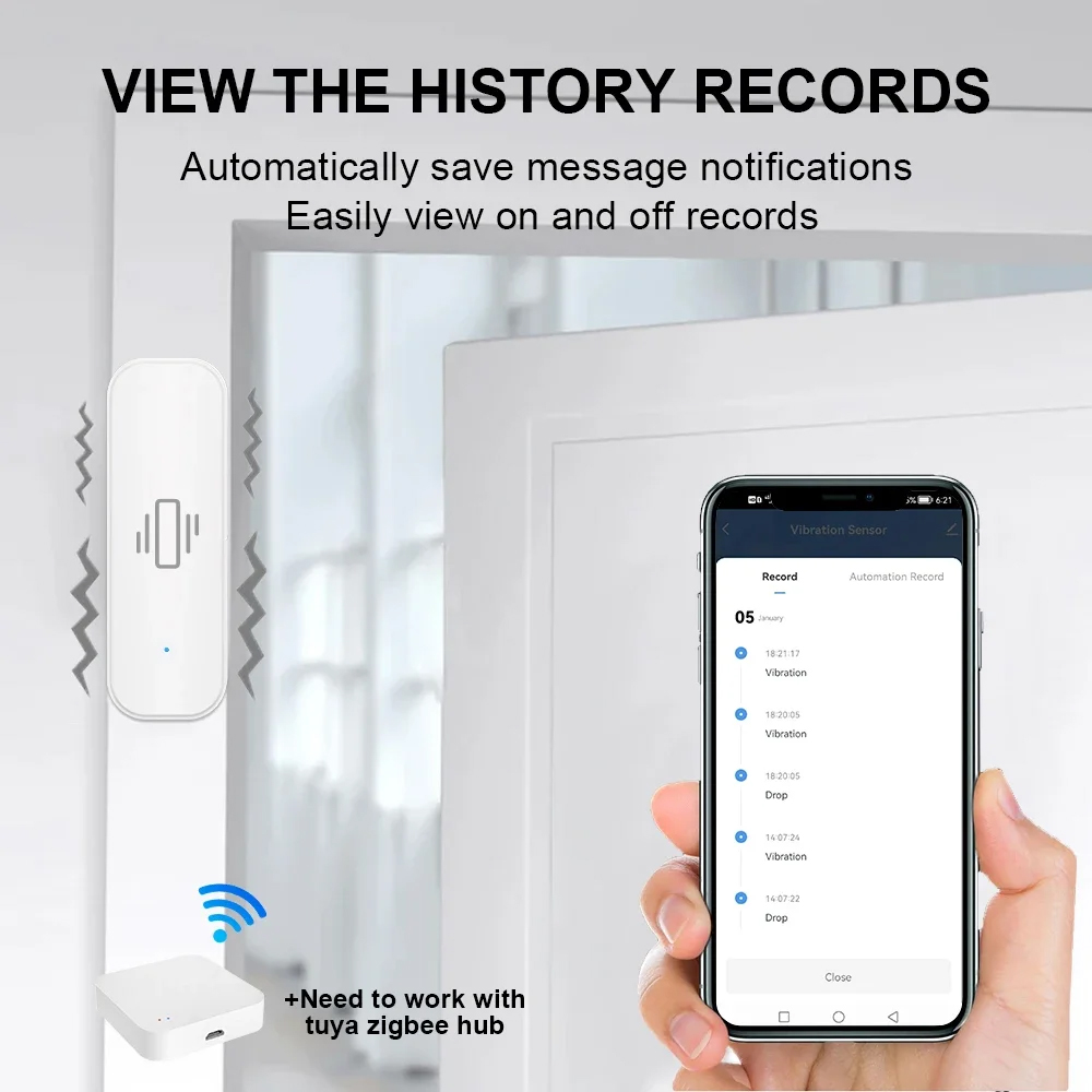 Smart ZigBee Vibration Sensor  - Smart Home Monitoring recension och pris
