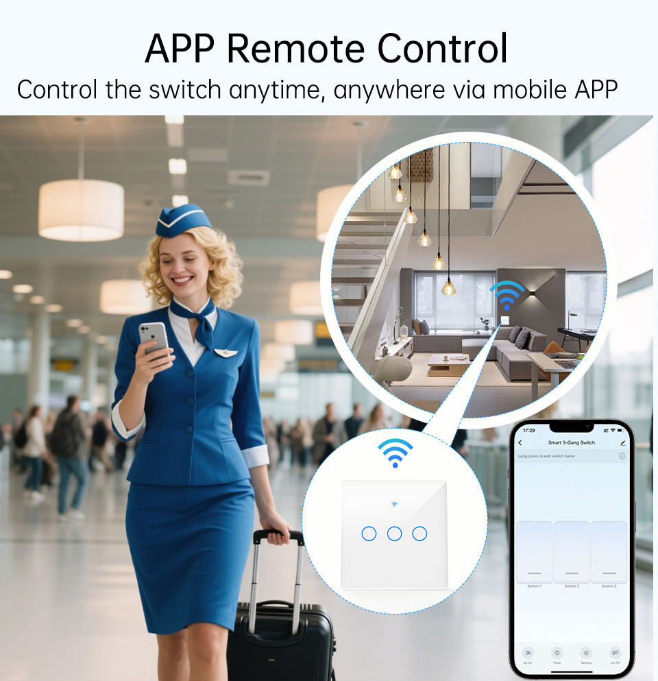 WiFi RF 433mhz Touch Wall Ligh - Smart Home Alexa recension och pris