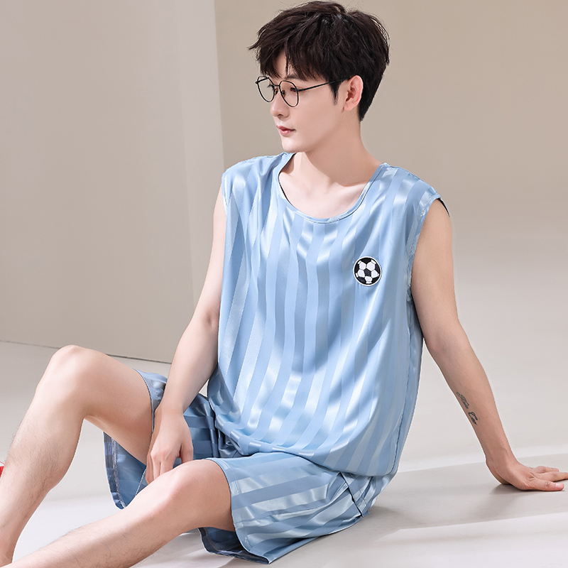 Summer Men Pyjamas Ice Silk Pa - Smart Home Plus recension och pris